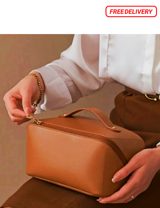 Cosmetic Portable Bag - Brown