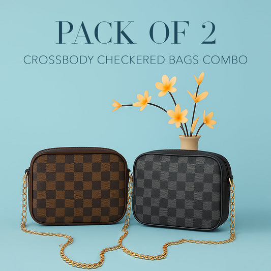 Crossbody Checkered Bags Combo - Pack of 2