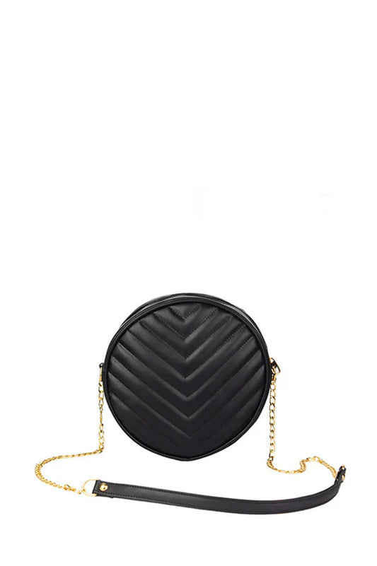 Cross Body Round V - Black