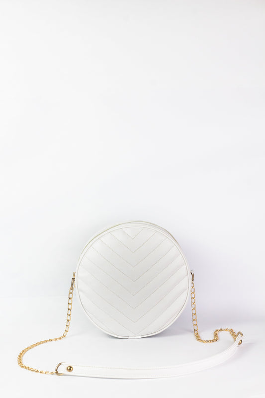 Cross Body Round V - White