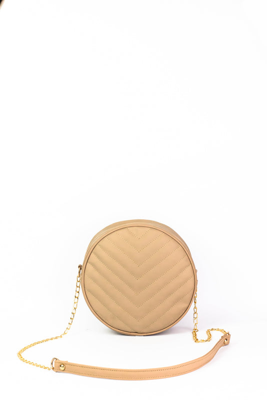 Cross Body Round V - Beige