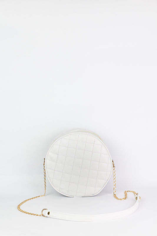 Cross Body Round Box - White